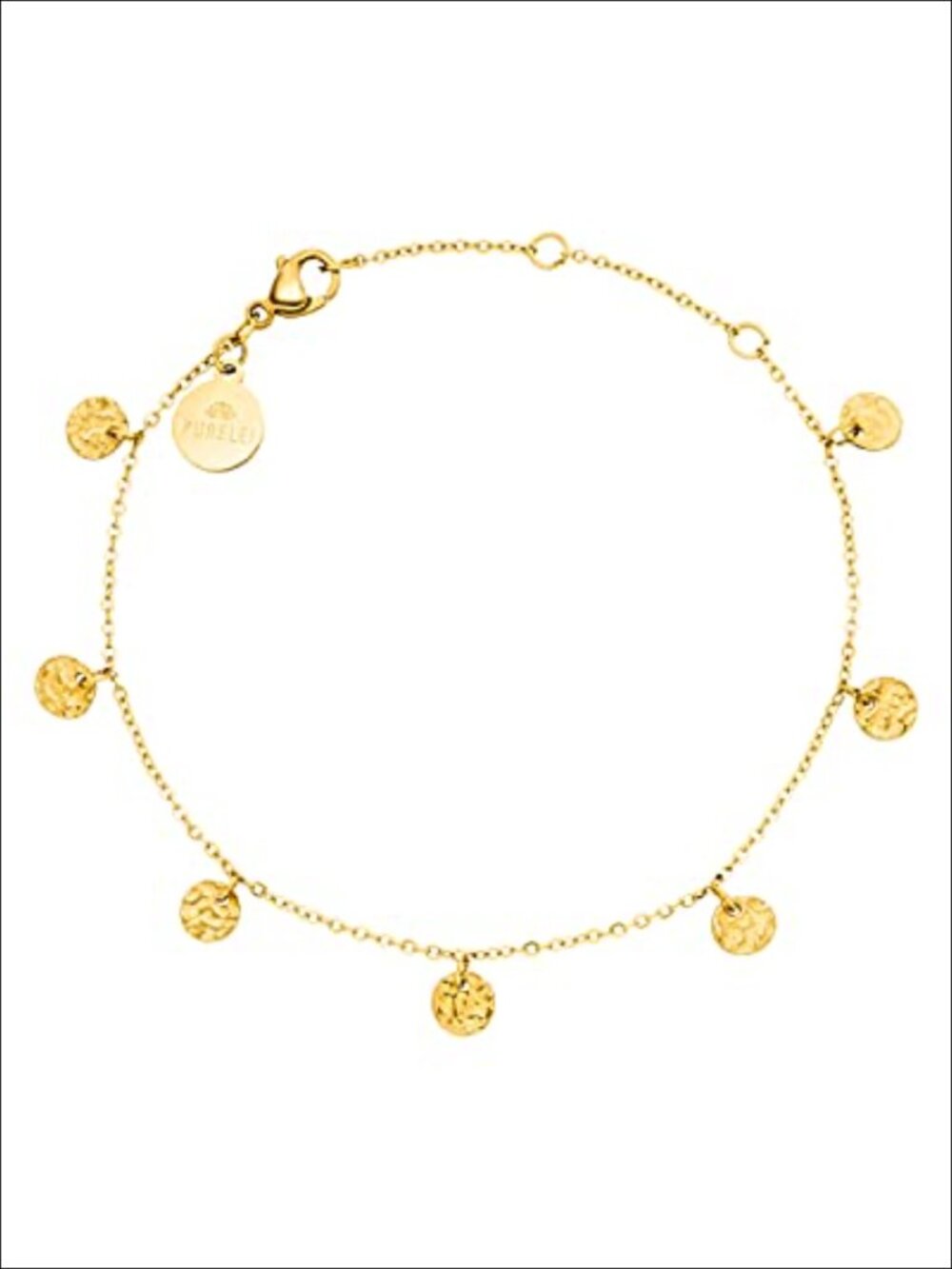 18K Gold Plated Link Bracelet with Discs Adjustable